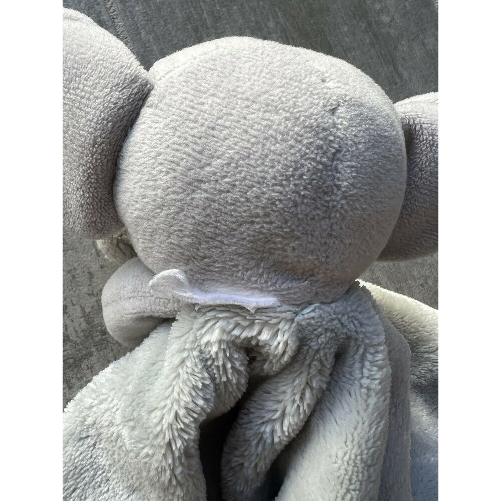 Gray Elephant Security Blanket Plush Satin Trim Baby Lovey Lovie Nursery Soft - Picture 5 of 6